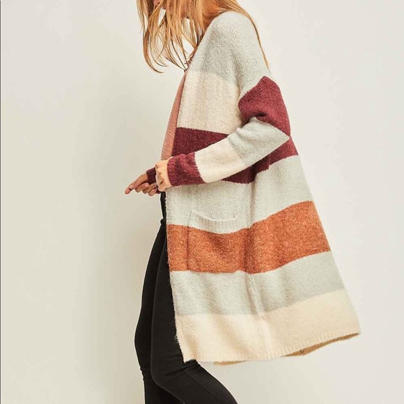 🆕 JOY // Striped Colorful Cardigan - Picture 2 of 5